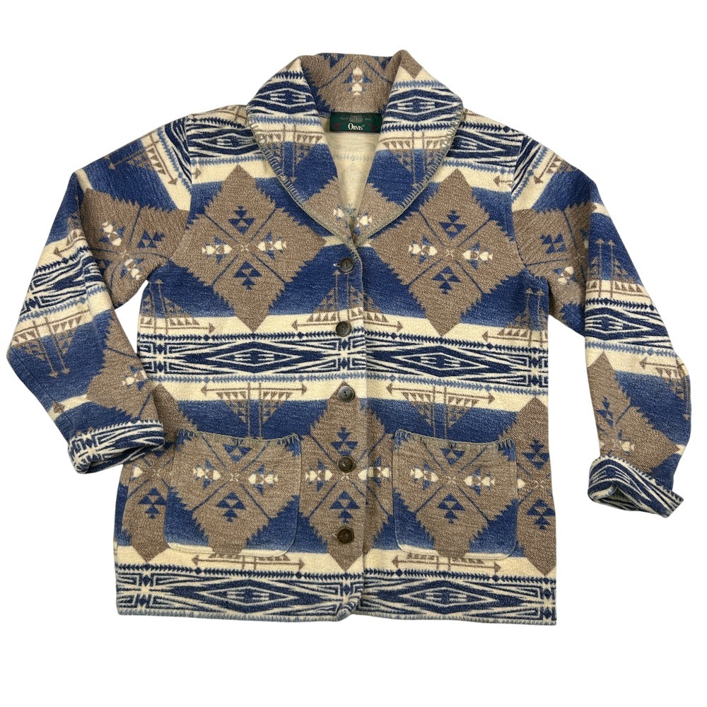 Vintage Orvis Jacket Womens Small Southwest Aztec Blanket‎ Western Button-Up